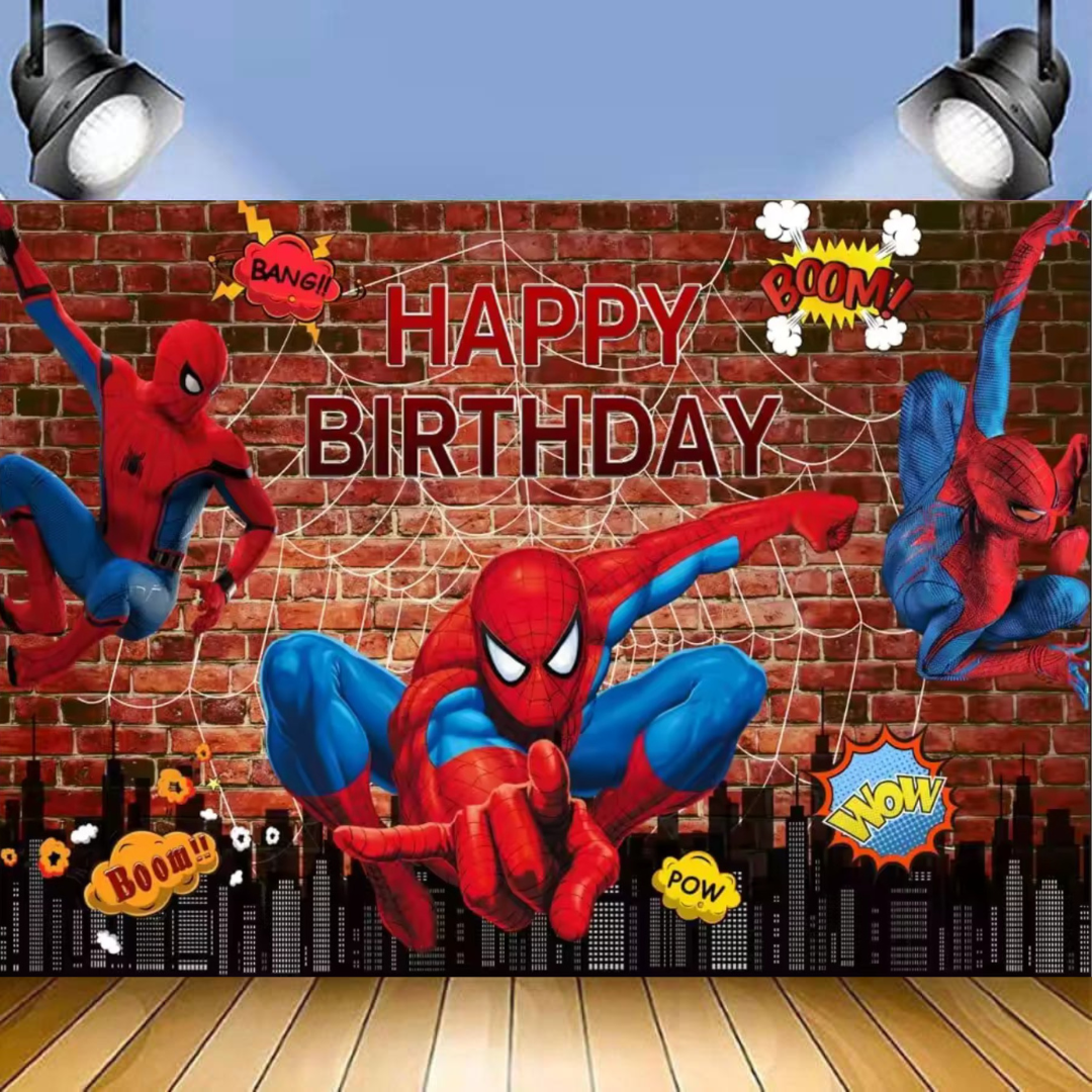 SPIDERMAN BIRTHDAY PARTY BACKDROP BANNER 3x5ft