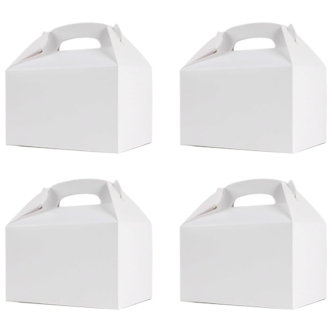 Pack of 4 Treat Boxes - Gable - Favor Boxes - White