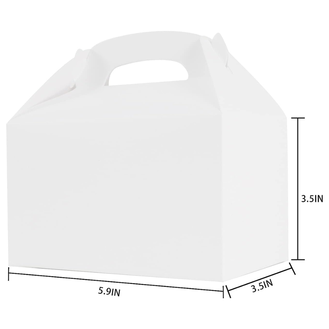 Pack of 4 Treat Boxes - Gable - Favor Boxes - White