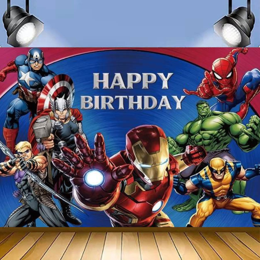 AVENGER BIRTHDAY PARTY BACKDROP BANNER 5x7ft