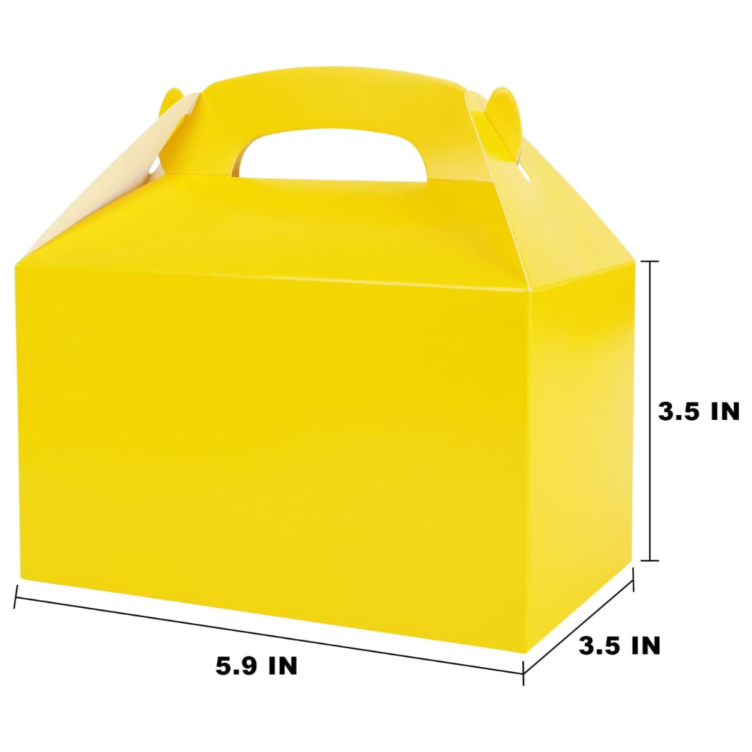 Pack of 4 Treat Boxes - Gable - Favor Boxes - Yellow