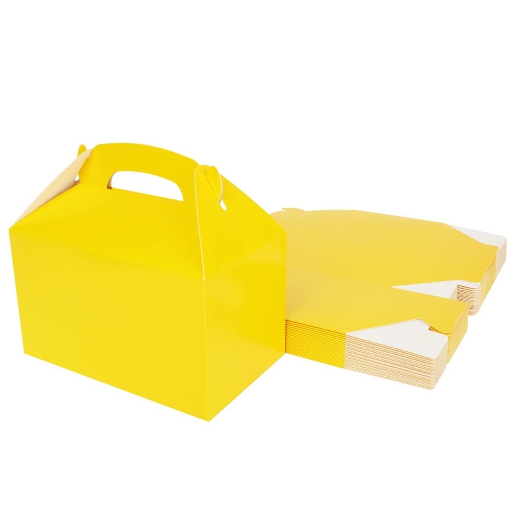 Pack of 4 Treat Boxes - Gable - Favor Boxes - Yellow