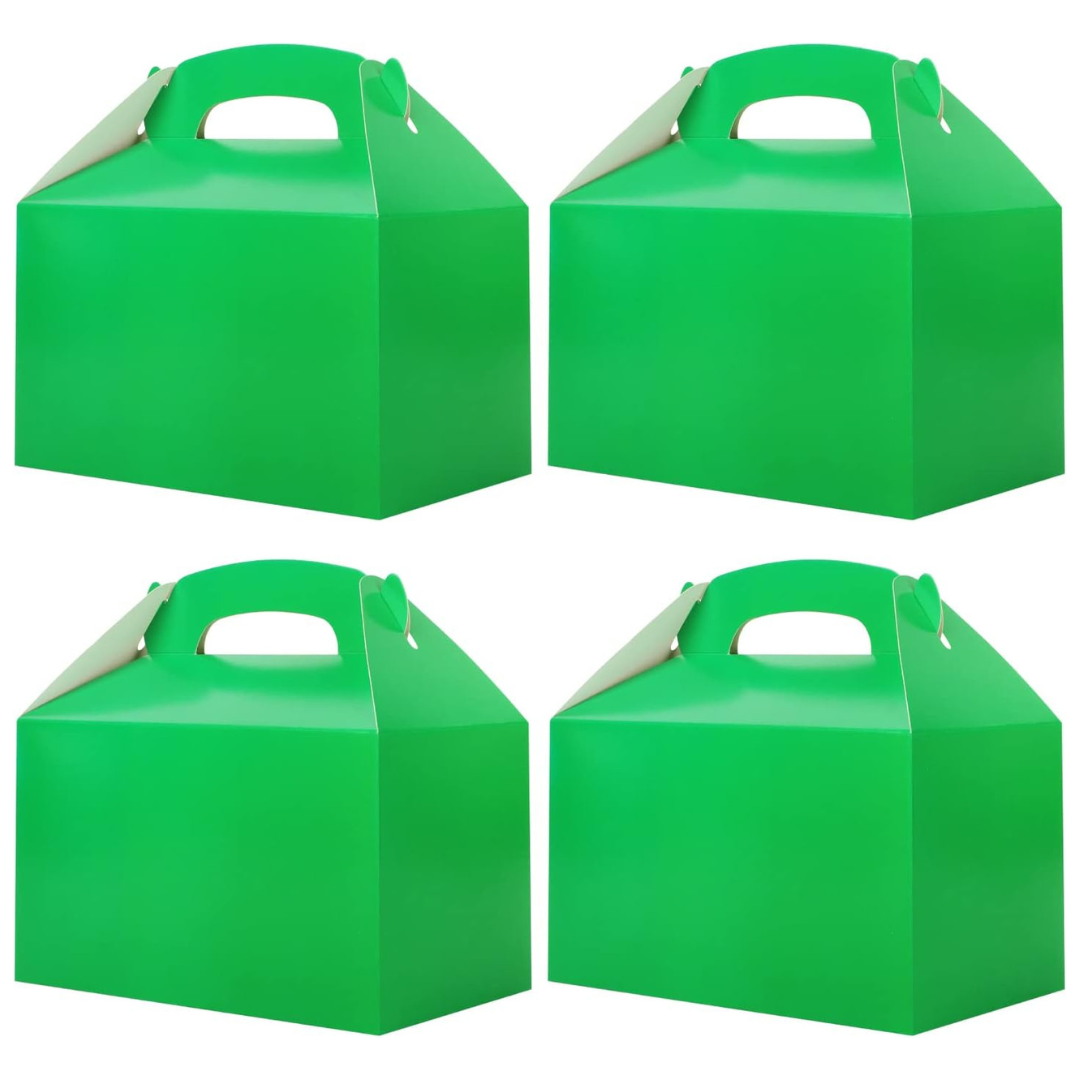Pack of 4 Treat - Gable - Favor Boxes - Green
