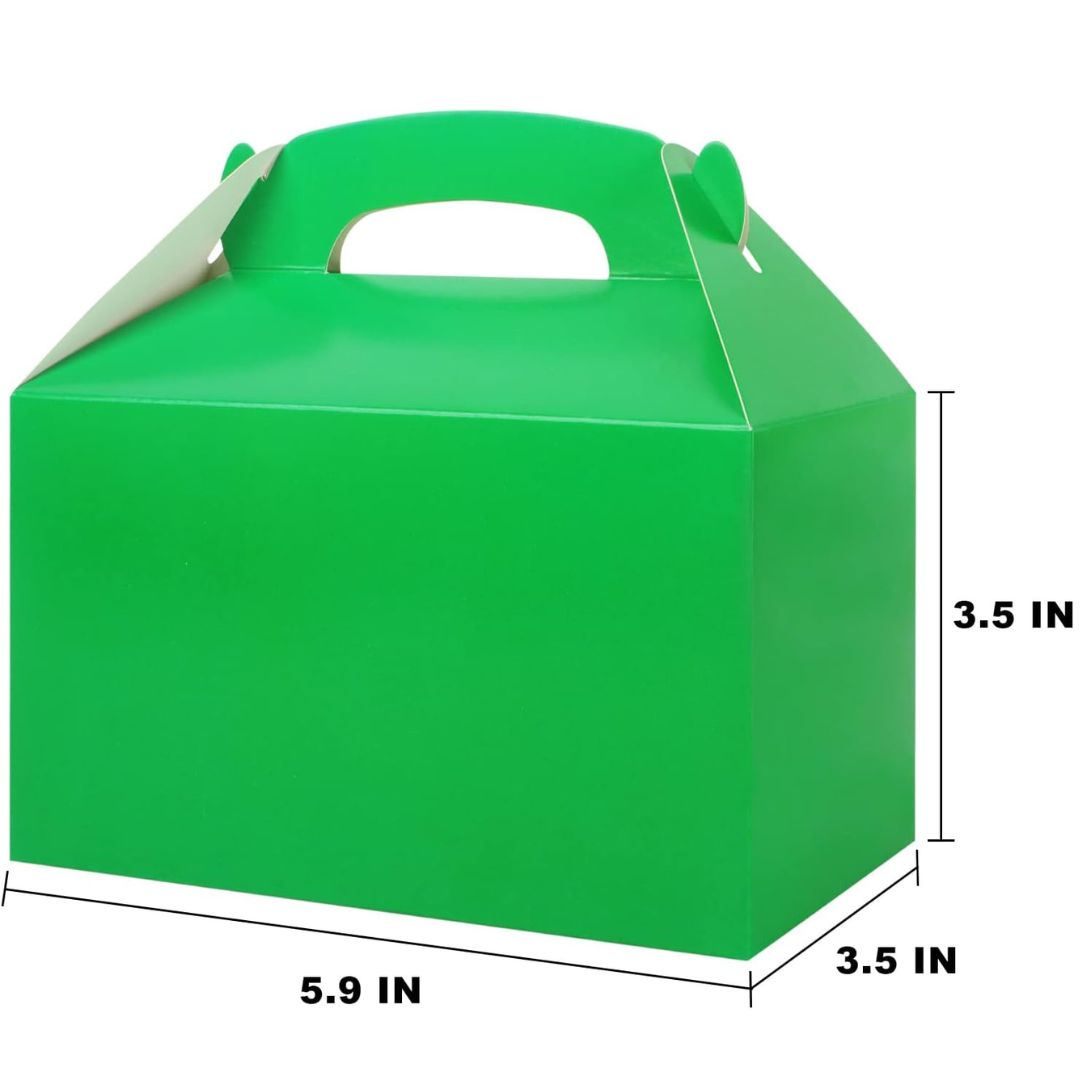 Pack of 4 Treat - Gable - Favor Boxes - Green