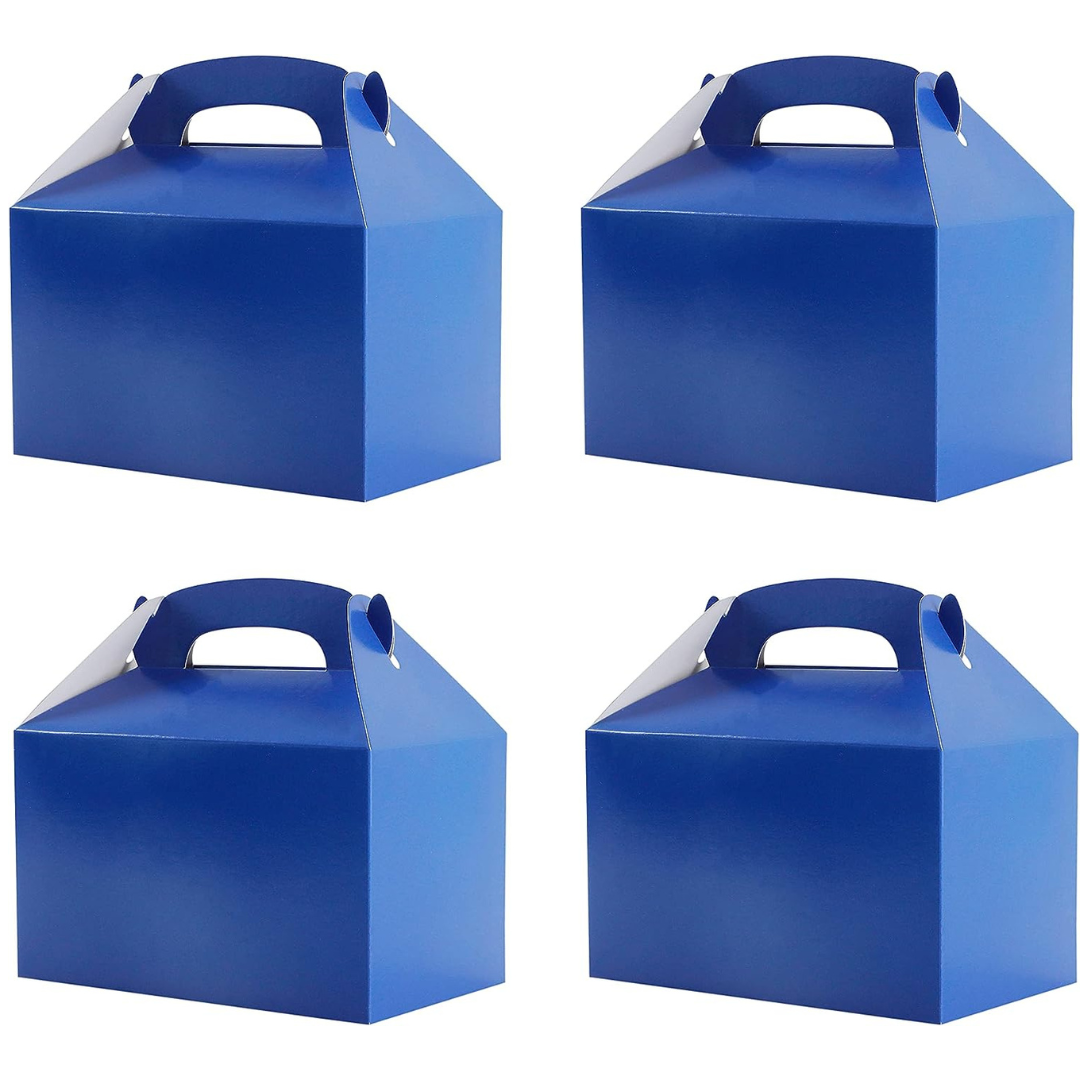 Pack of 4 Treat - Gable - Favor Boxes - Blue