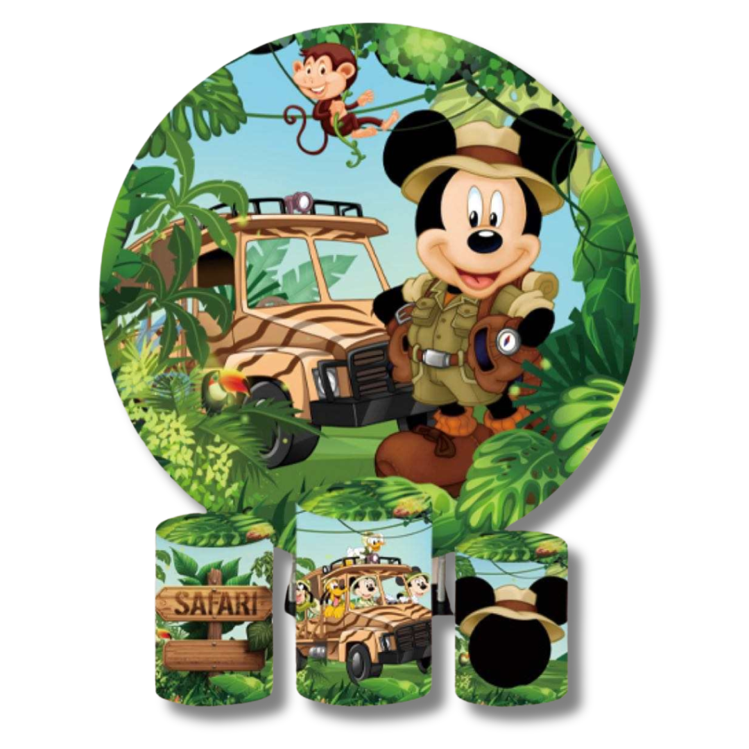 MICKEY MOUSE SAFARI - ROUND BACKDROP