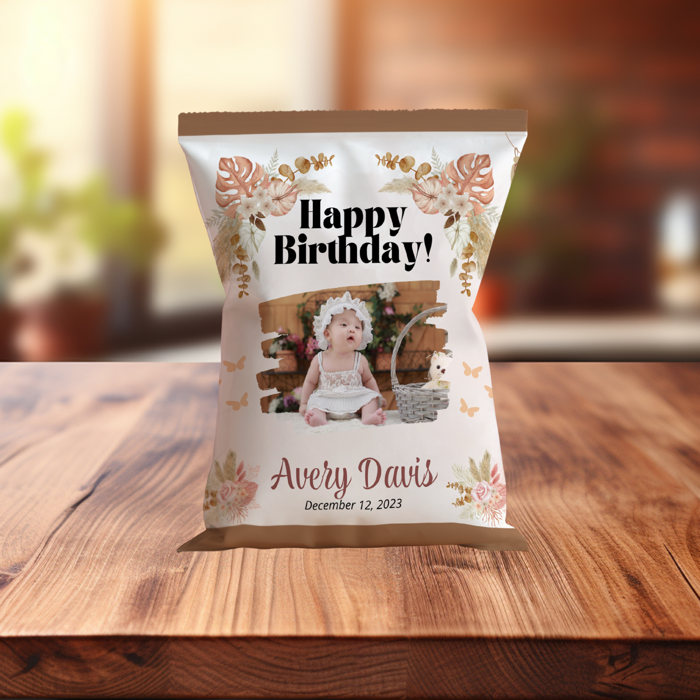 Personalized Chip Bag - Brown