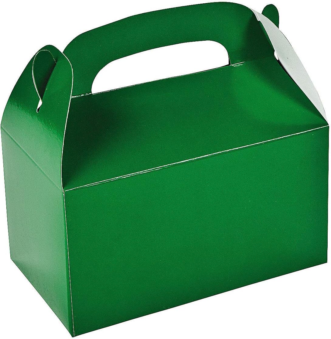 Pack of 4 Treat - Gable - Favor Boxes - Green