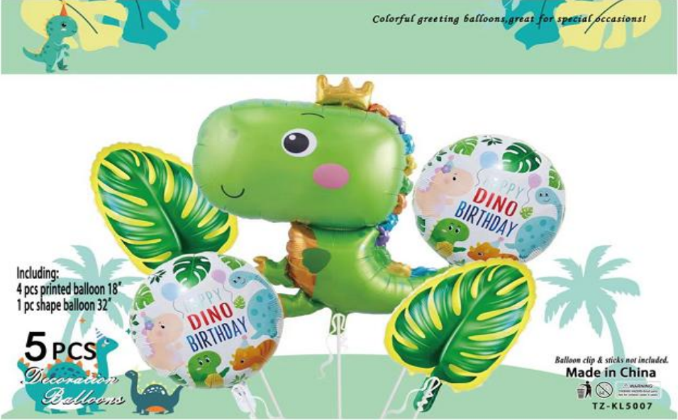 Dinosaur Foil Balloons