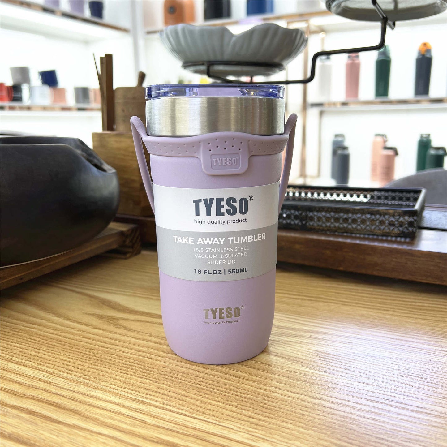 Tyeso 550ml Insulated Tumbler/Drink Bottle Purple