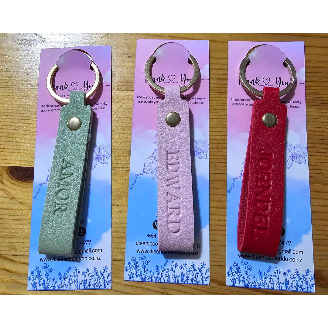 Personalised PU Leather Keychain