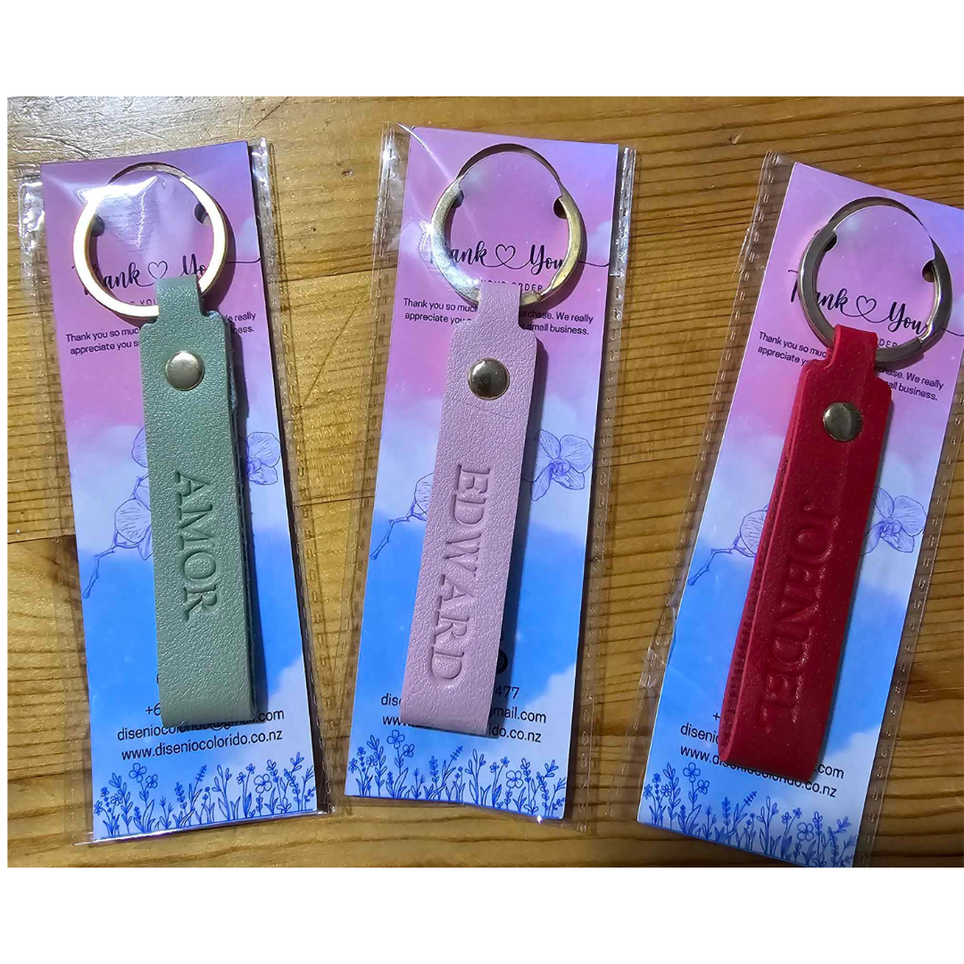 Personalised PU Leather Keychain