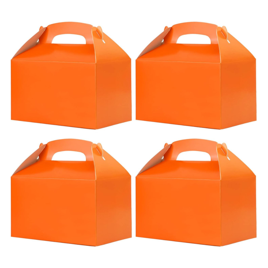 Pack of 4 Treat - Gable - Favor Boxes - Orange