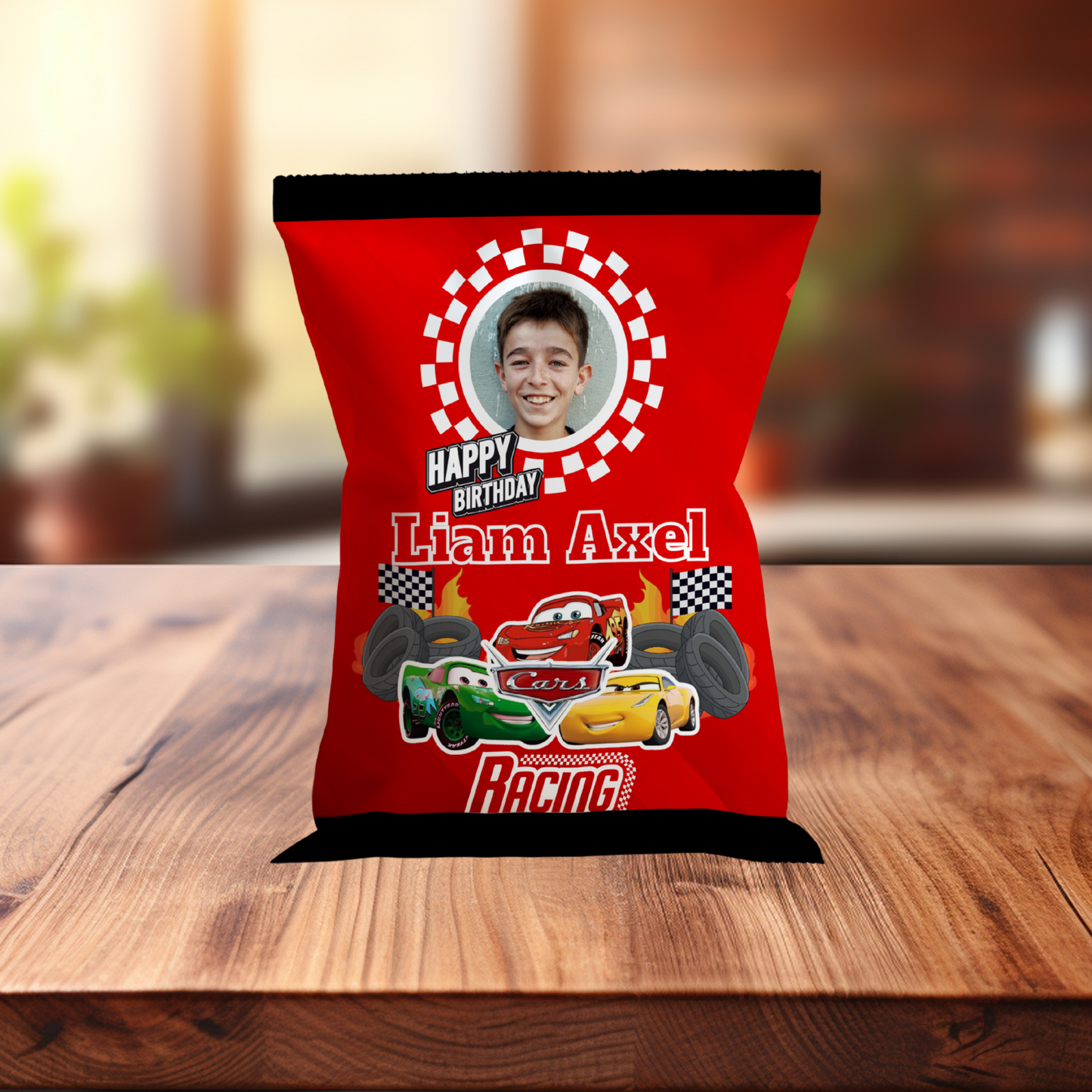 Personalized Chip Bag - Cars
