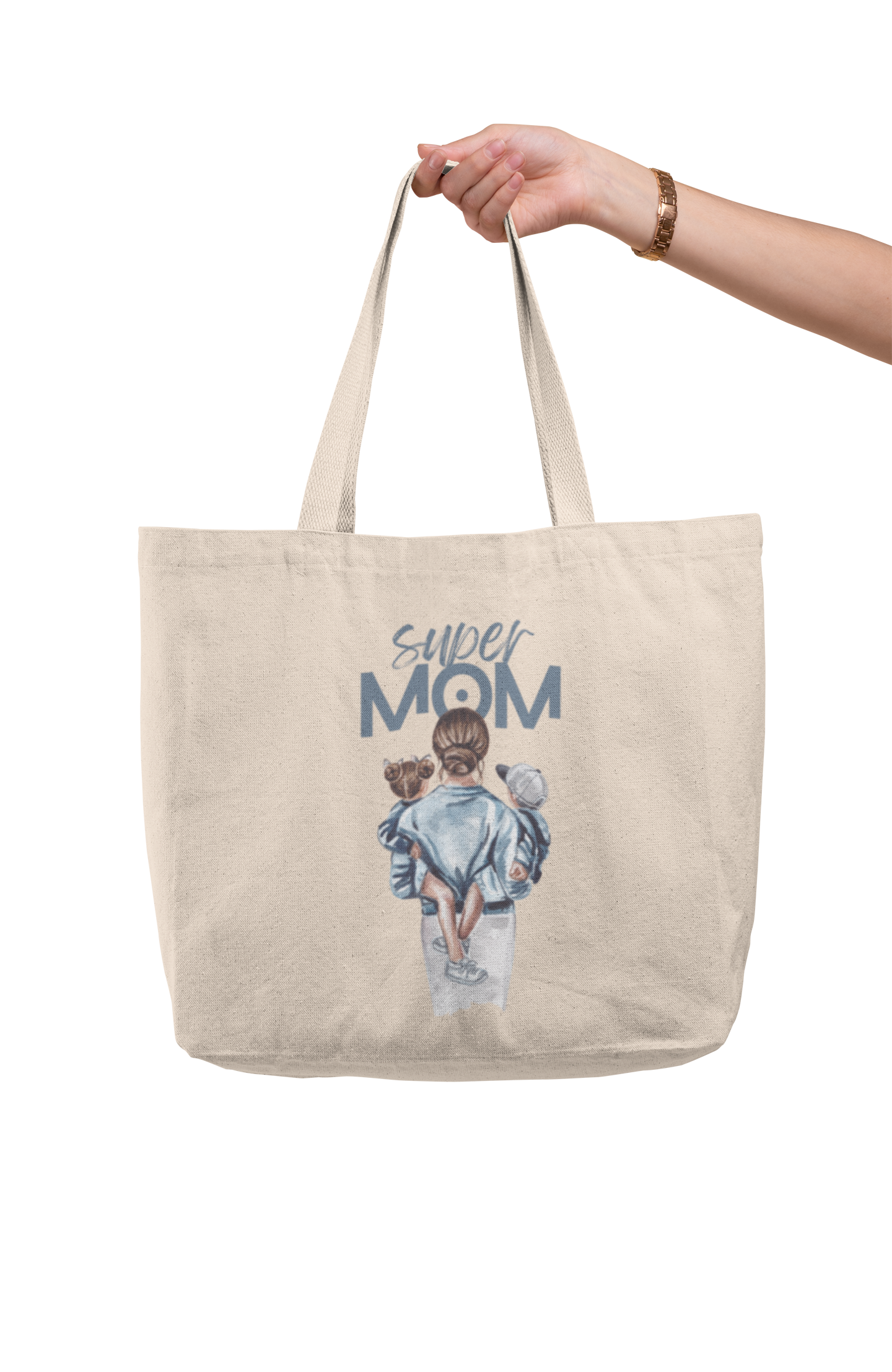 Personalised Tote Bag - Mom with 2 kids