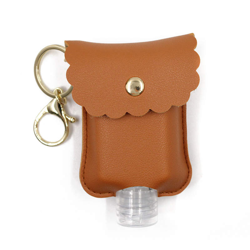 Plain PU Leather Hand Sanitizer Bottle Holder