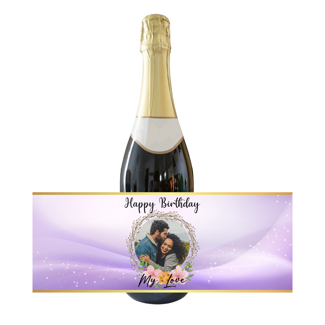Personalised Adult Bottle Label - Purple Birthday