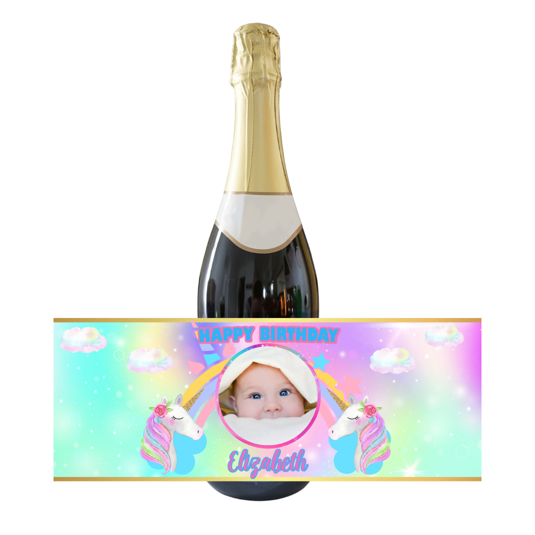 Personalised Kids Bottle Label - Unicorn