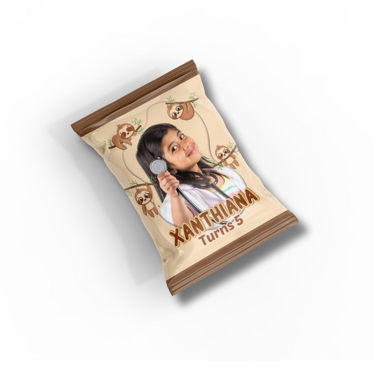 PERSONALISED CHIP BAG - BROWN