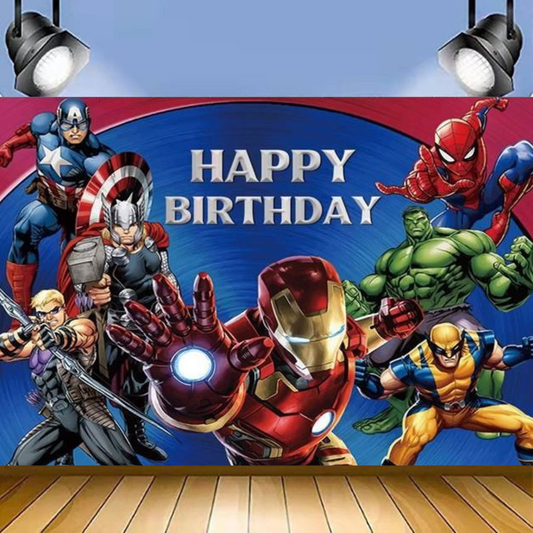 AVENGER BIRTHDAY PARTY BACKDROP BANNER 5x7ft