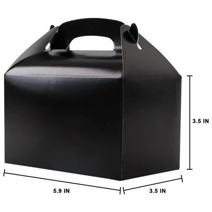 Pack of 4 Treat - Gable - Favor Boxes - Black