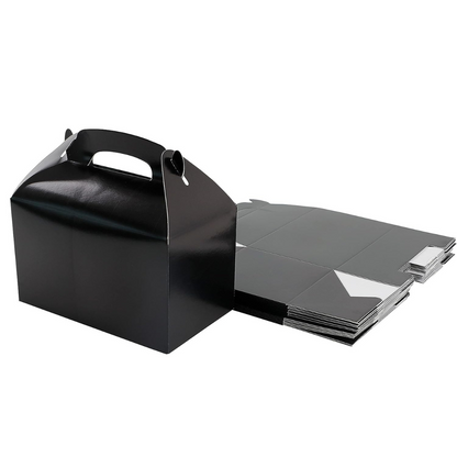 Pack of 4 Treat - Gable - Favor Boxes - Black