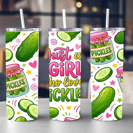 Girl loves Pickle 20oz Skinny Tumbler