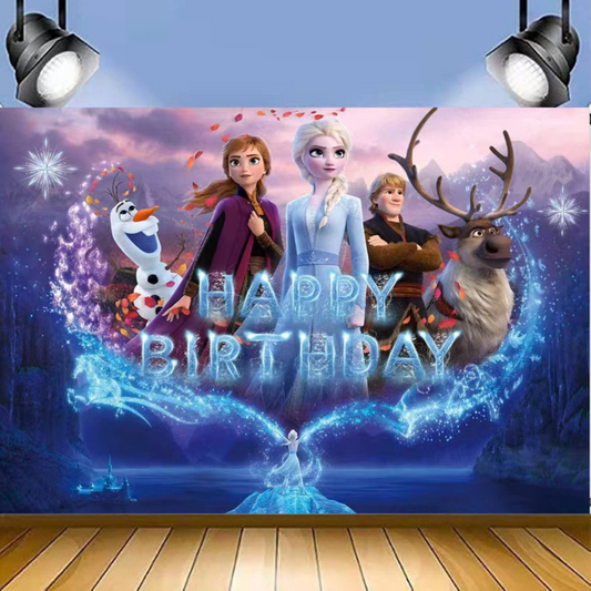 FROZEN BIRTHDAY PARTY BACKDROP BANNER 5x7ft
