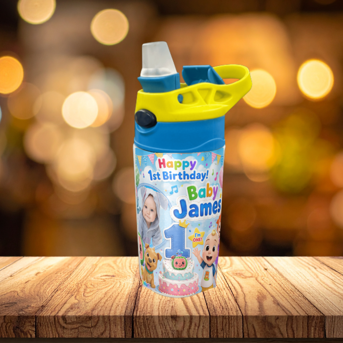 Personalised Tumbler - Yellow Blue