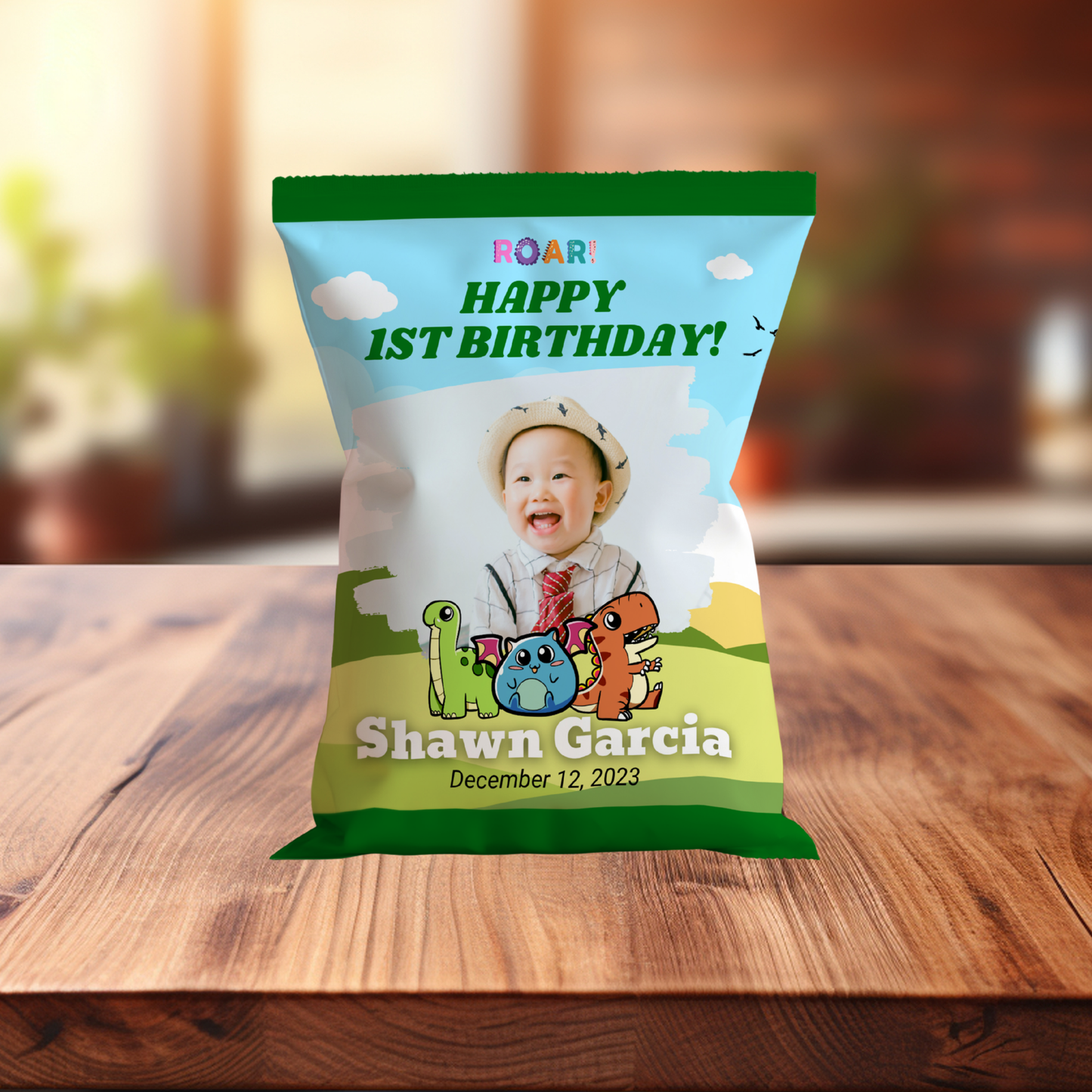 Personalized Chip Bag - Dinosaur