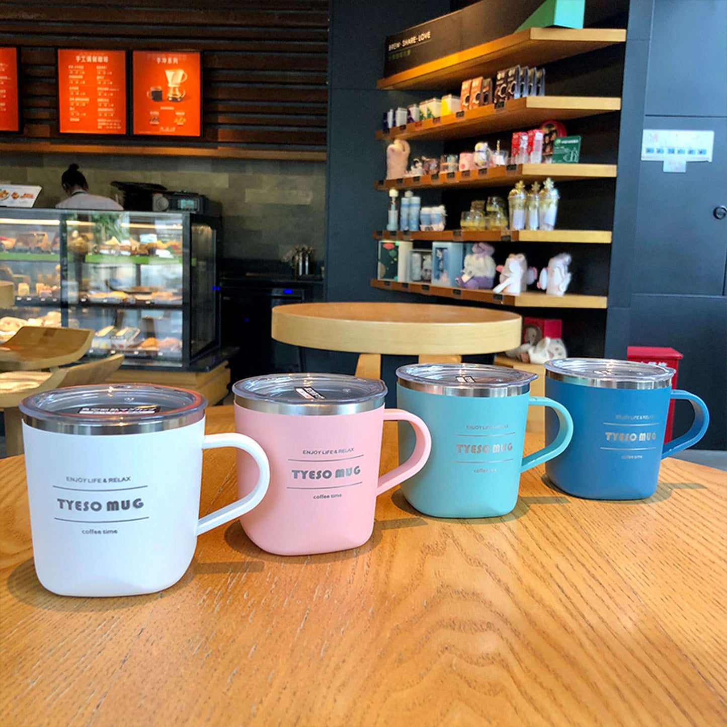 Tyeso Insulated Coffee Cup 260ml Pink