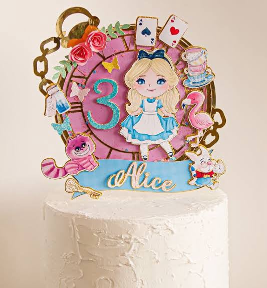 Personalized Cake Topper - Alice (3D)