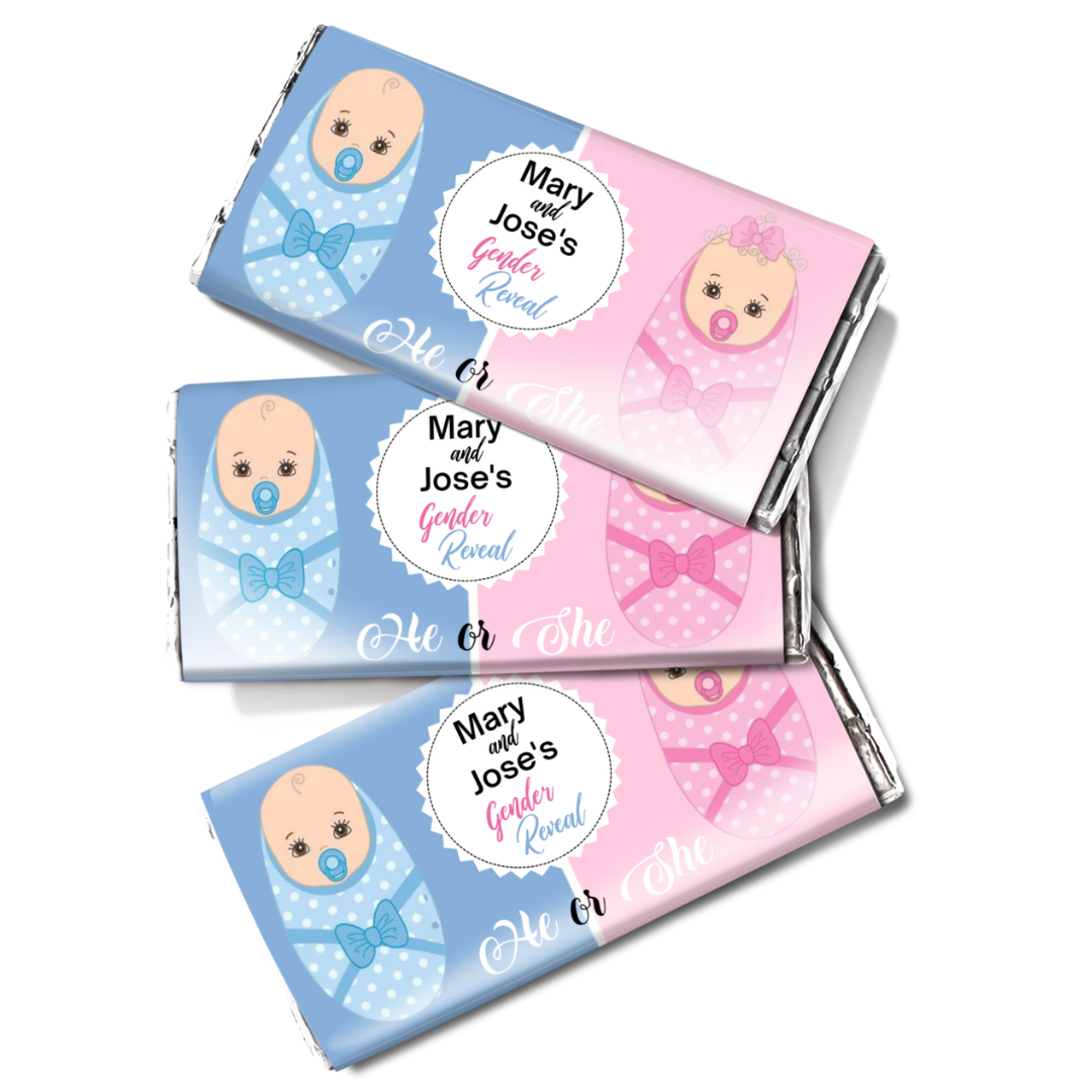 Gender Reveal Personalised Choco Bar