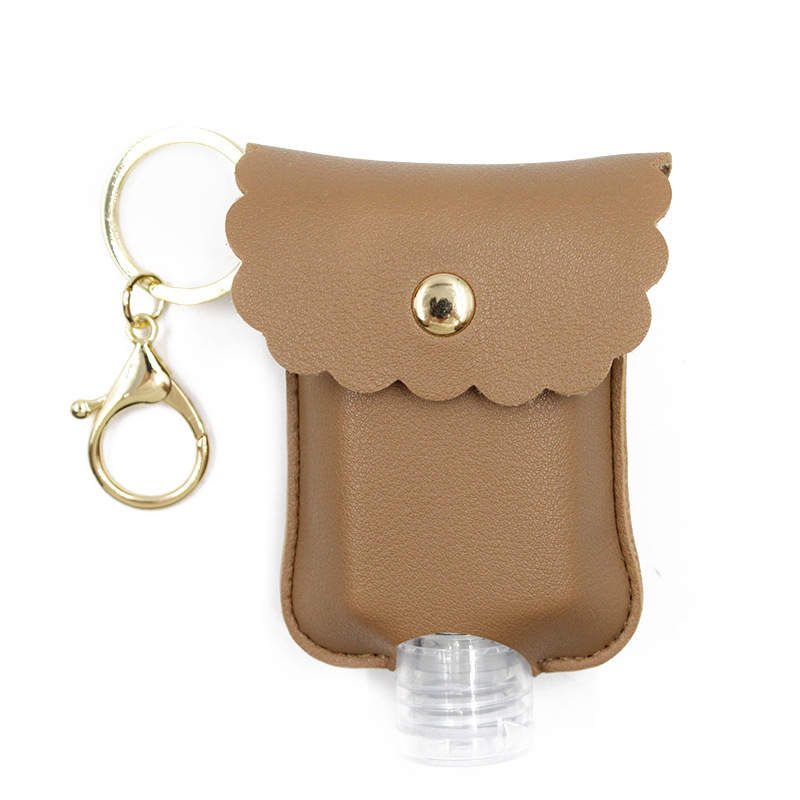 Plain PU Leather Hand Sanitizer Bottle Holder