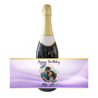 Personalised Adult Bottle Label - Purple Birthday