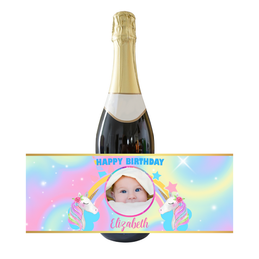 Personalised Kids Bottle Label - Unicorn